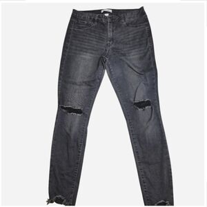 Refuge Distressed Ripped Faded Black/Grey Skinny Jeans Jeggings Women's Size 10